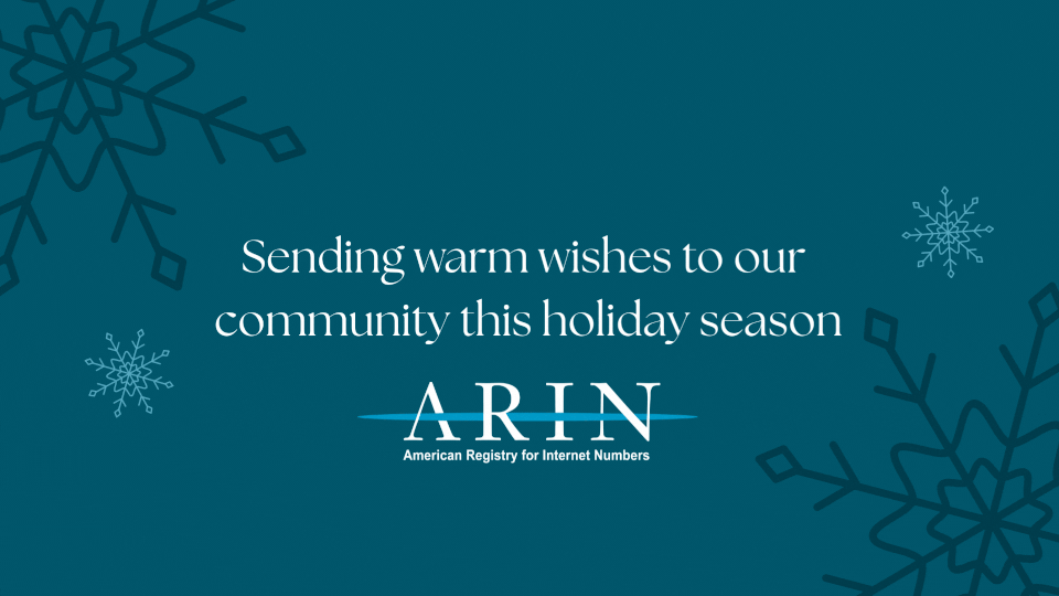 Happy Holidays from ARIN