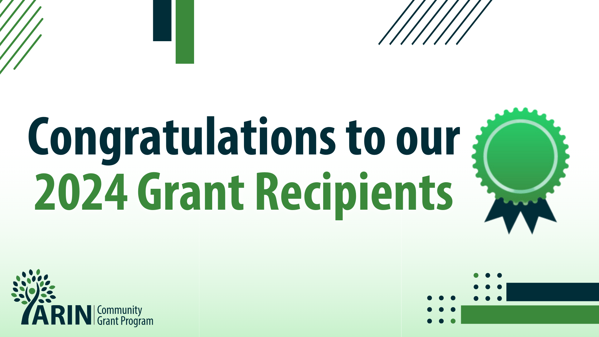 Read the blog Announcing the 2024 ARIN Community Grant Recipients