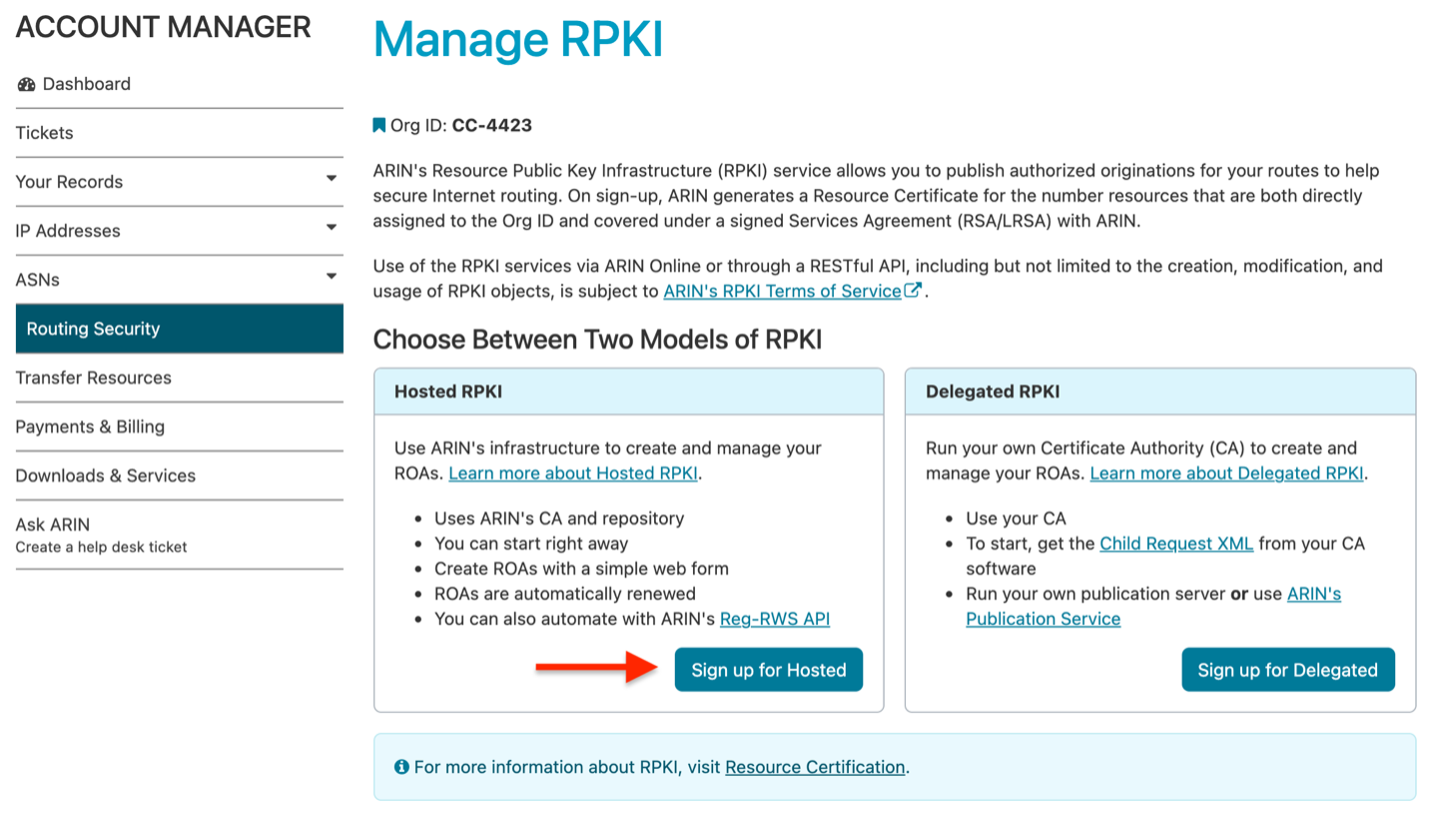 Choose between two models of RPKI